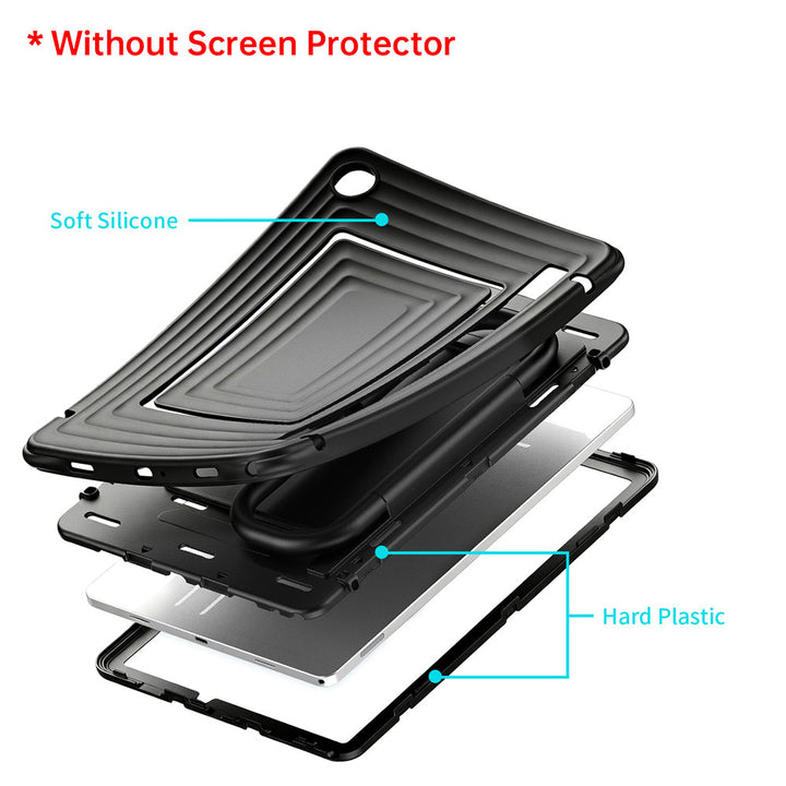 WSC-SS-X230 | Samsung Galaxy Tab A11+ A11 Plus ( 11" ) SM-X230 X235 X236 X238 / A9+ A9 Plus ( 11" ) | Rugged Case with Kick-Stand & Folding Grip