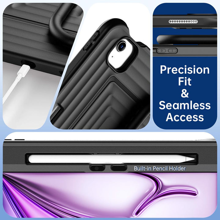 WSC-iPad-A5 | iPad Pro 11 ( 1st / 2nd / 3rd / 4th Gen. ) 2018 / 2020 / 2021 / 2022 | Rugged Case with Kick-Stand &amp; Folding Grip