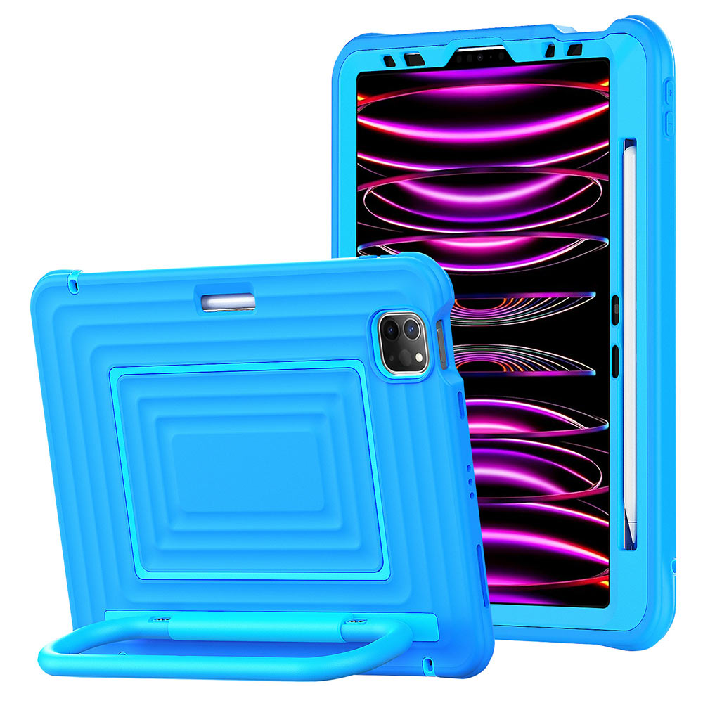 WSC-iPad-A5 | iPad Pro 11 ( 1st / 2nd / 3rd / 4th Gen. ) 2018 / 2020 / 2021 / 2022 | Rugged Case with Kick-Stand &amp; Folding Grip