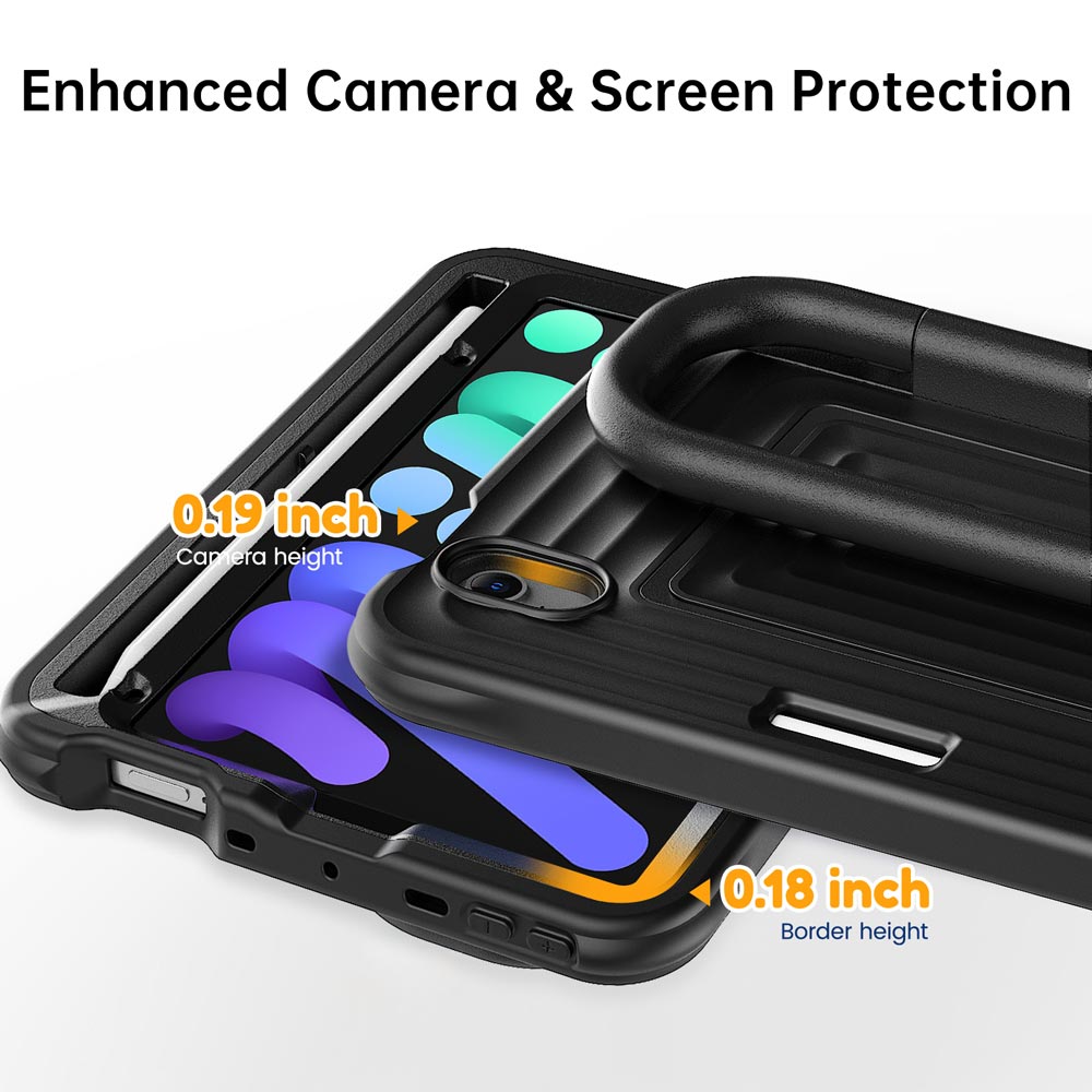 WSC-iPad-M6 | iPad mini 6 | Rugged Case with Kick-Stand & Folding Grip