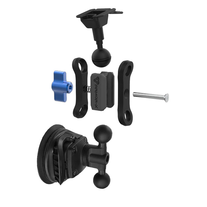 ARMOR-X ONE-LOCK Dual Ball Strong Suction Cup Mount TYPE-K for tablet