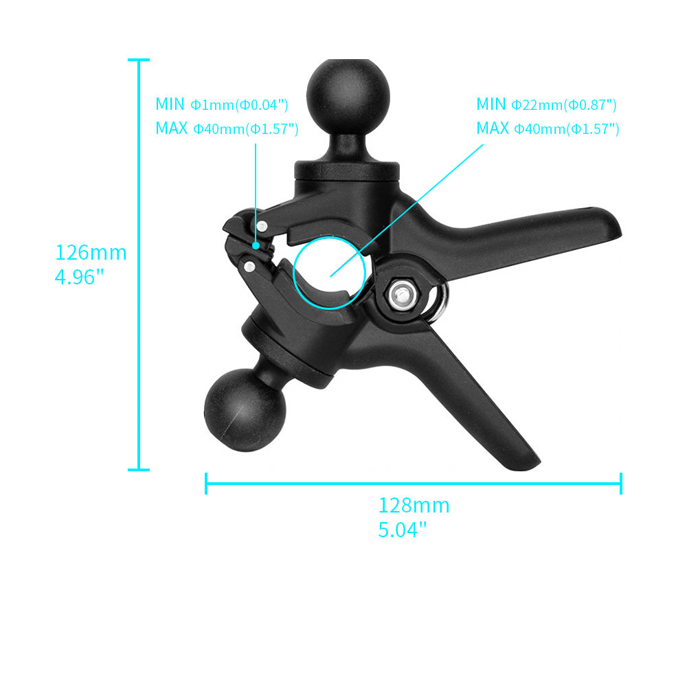 ARMOR-X Dual Ball Tough Spring Clamp Mount for phone.