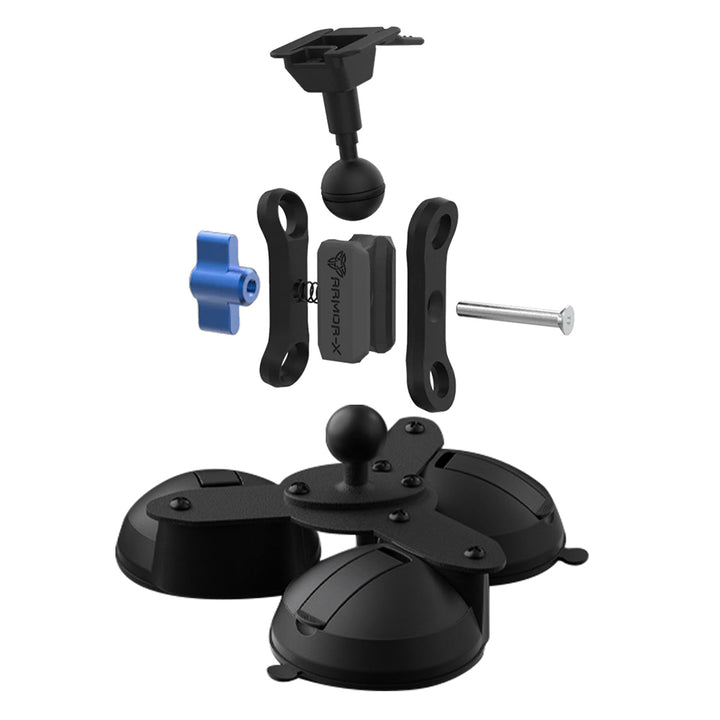 ARMOR-X ONE-LOCK Glass Triple Suction Cup Mount TYPE-K for tablet