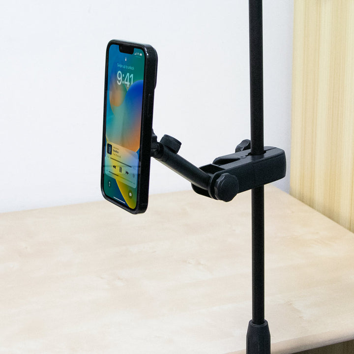 ARMOR-X Microphone Stand Clamp Mount for phone, mounting on the pole of the microphone stand, music stand with a diameter ranging from 18mm(0.71") to 25mm(0.98").