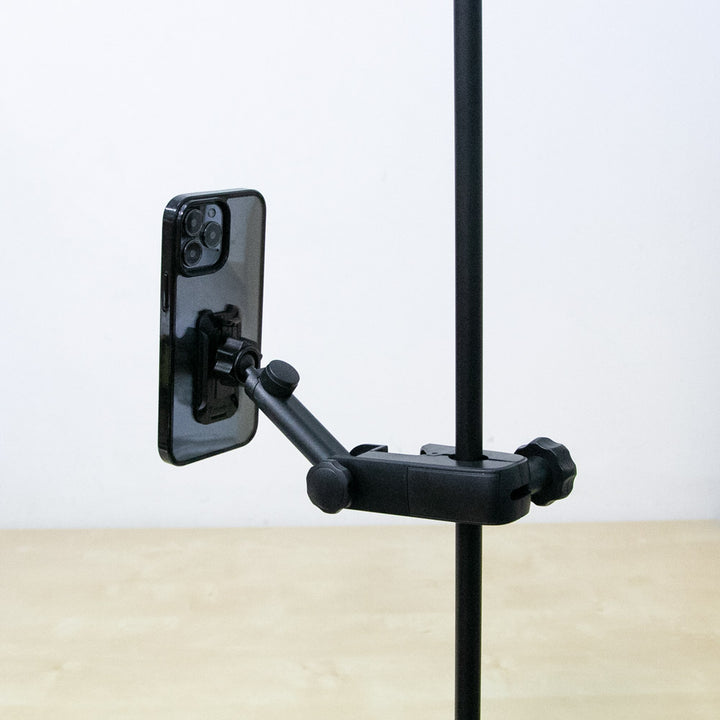 ARMOR-X Microphone Stand Clamp Mount for phone, mounting on the pole of the microphone stand, music stand with a diameter ranging from 18mm(0.71") to 25mm(0.98").