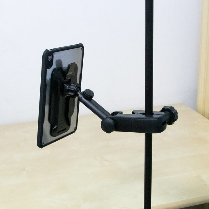 ARMOR-X Microphone Stand Clamp Mount for tablet, mounting on the pole of the microphone stand, music stand with a diameter ranging from 18mm(0.71") to 25mm(0.98").