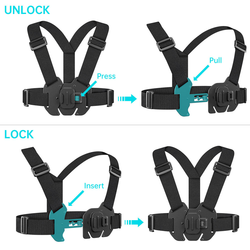 X177T | Quick Release Chest Mount Harness for iPad mini or 7-8" Tablet | TYPE-T for Tablet