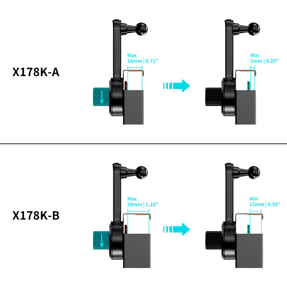 X178K | Car Center Console Screen Fixed Clip Mount | TYPE-K For ActiveKEY