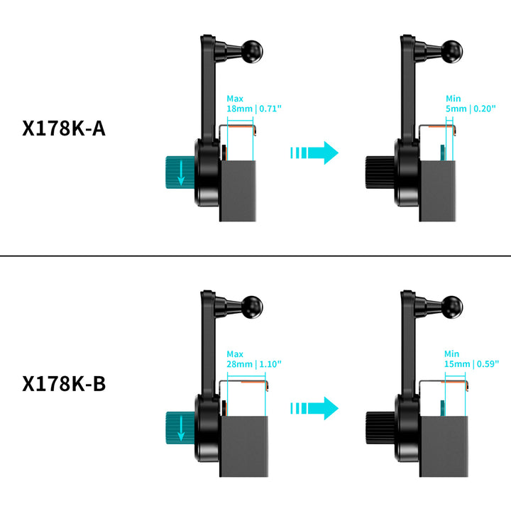 X178K | Car Center Console Screen Fixed Clip Mount | TYPE-K For ActiveKEY