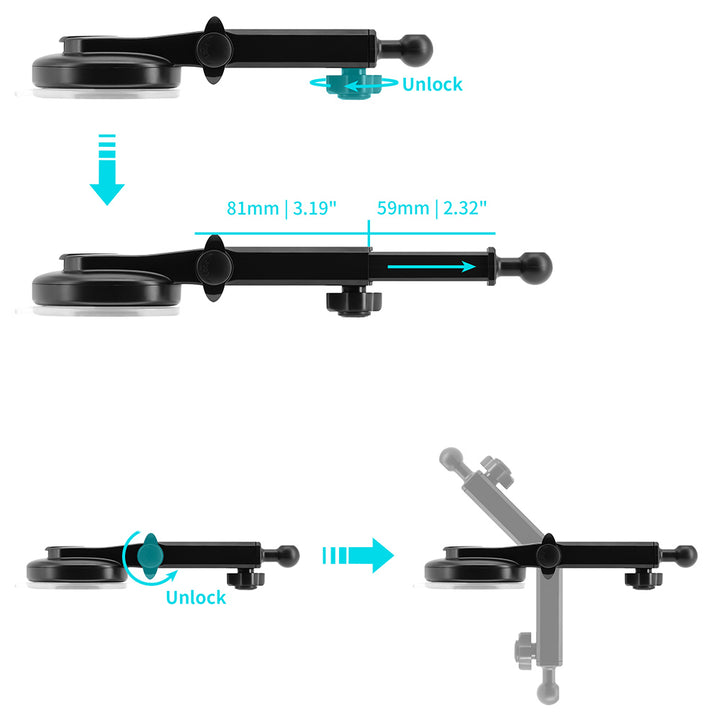 X182K | Extendable Suction Mount | TYPE-K For ActiveKEY
