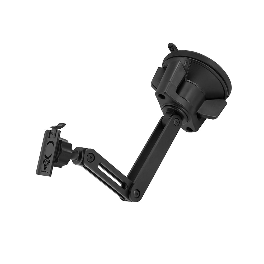 ARMOR-X Foldable Suction Mount. Attach it securely to your dashboard, windshield, side window, or even your desk. Whether you’re driving, working, or relaxing, it keeps your phone in clear view for navigation, calls, or media—without blocking your sightline.