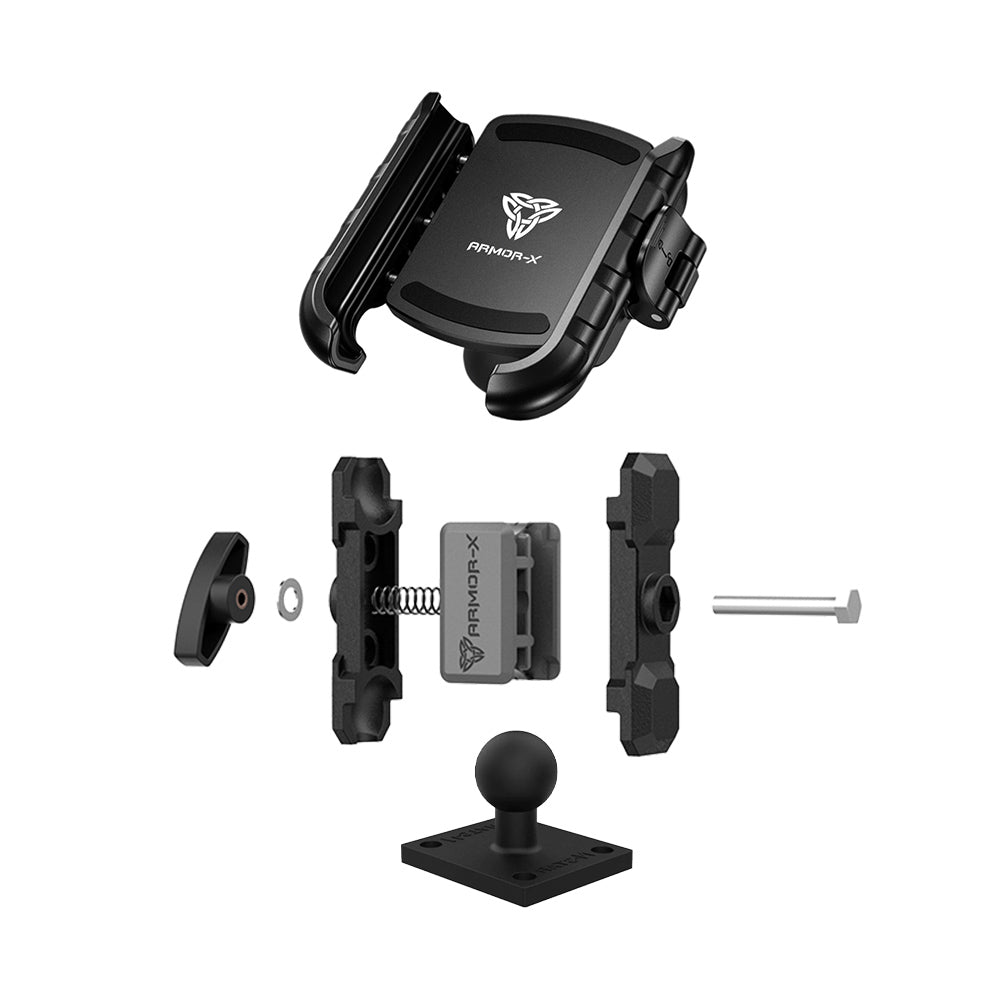 ARMOR-X AMPS Drill-down Universal Mount for phone, free to rotate your device with full 360 degrees to get the best view.