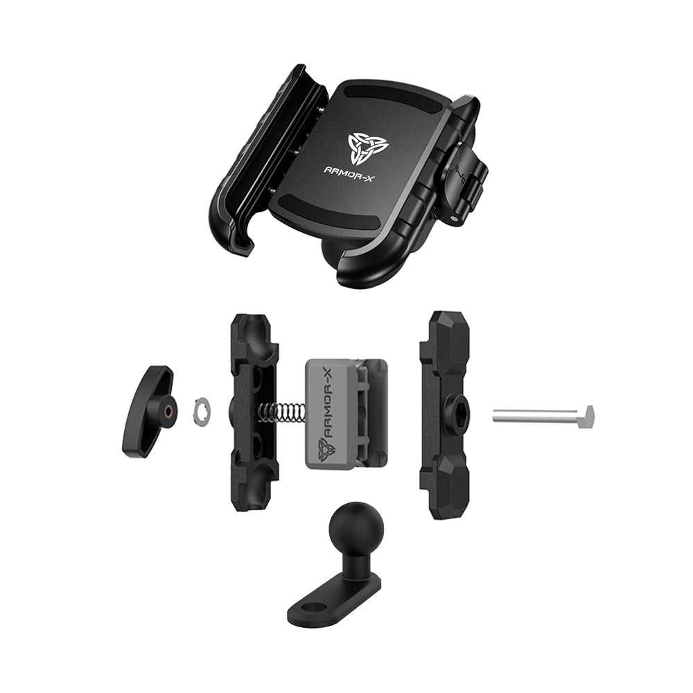 ARMOR-X Motorcycle Mirror Universal Mount for phone, free to rotate your device with full 360 degrees to get the best view.