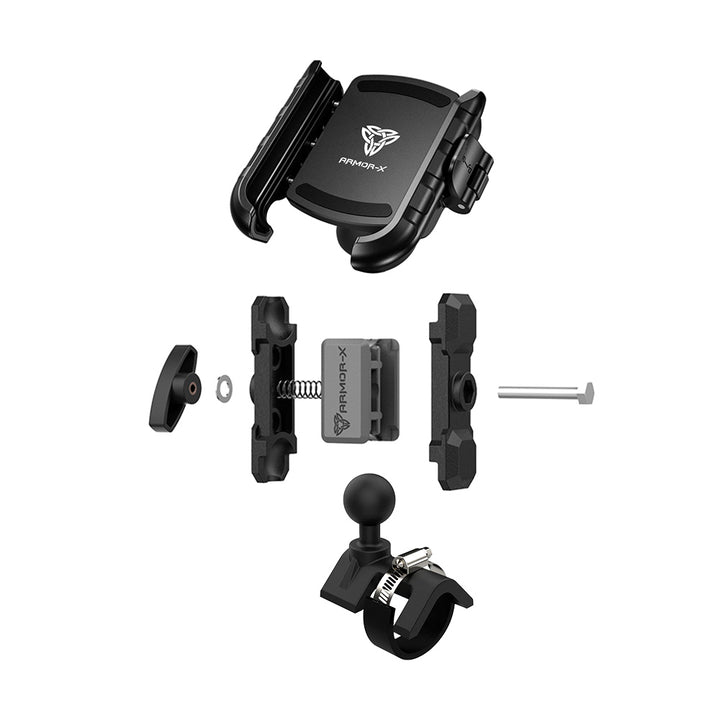 ARMOR-X Handle Bar Rail Universal Mount for phone, free to rotate your device with full 360 degrees to get the best view.