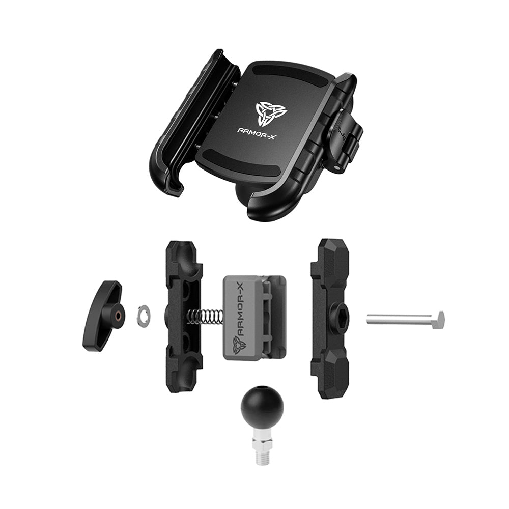 ARMOR-X One Inch Ball Base M8 Male Thread Motorcycle Universal Mount for phone, free to rotate your device with full 360 degrees to get the best view.