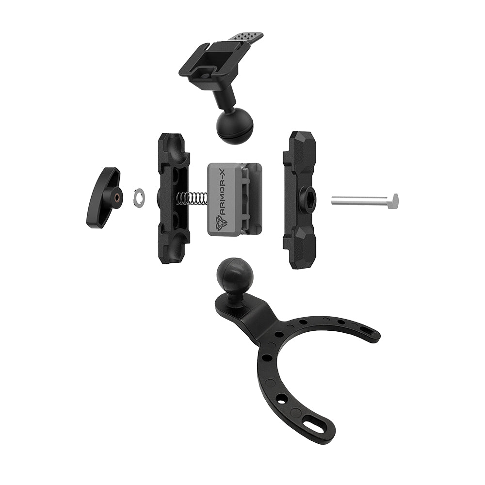 P32T | Heavy-Duty Motorcycle Fuel / Oil Tank Mount * LARGE | ONE-LOCK for Tablet