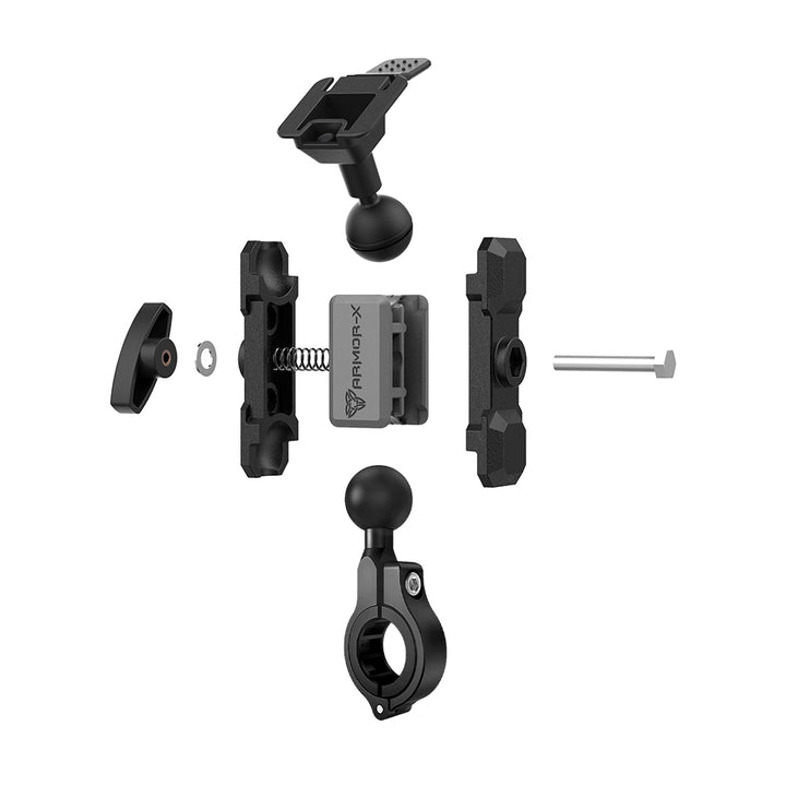 P37T | Heavy-Duty Motorcycle Handlebar Mount | ⌀22-32mm | ONE-LOCK for Tablet