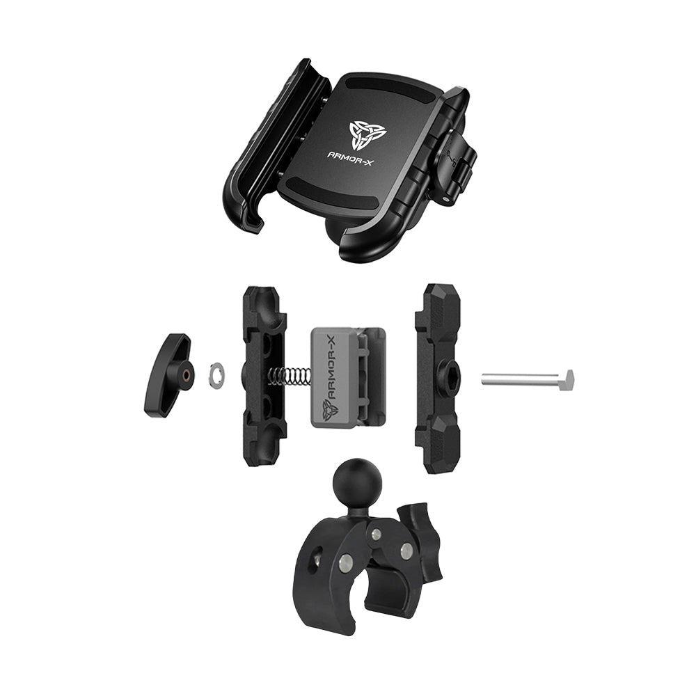 ARMOR-X Quick Release Handle Bar Mount Universal Mount for phone, free to rotate your device with full 360 degrees to get the best view.