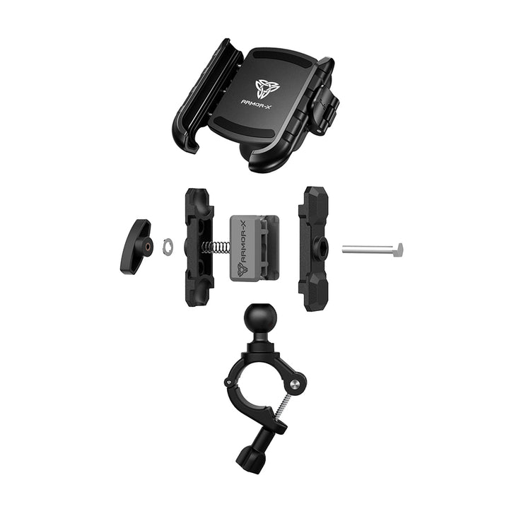 ARMOR-X Bicycle Handlebar Mount Universal Mount for phone, free to rotate your device with full 360 degrees to get the best view.