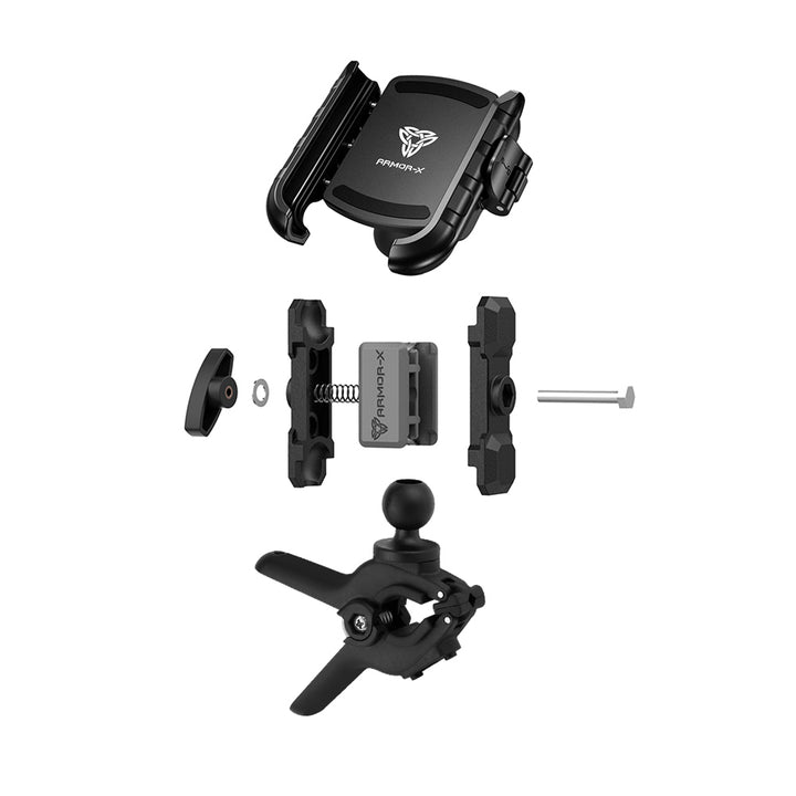 ARMOR-X Tough Spring Clamp Mount Universal Mount for phone, free to rotate your device with full 360 degrees to get the best view.