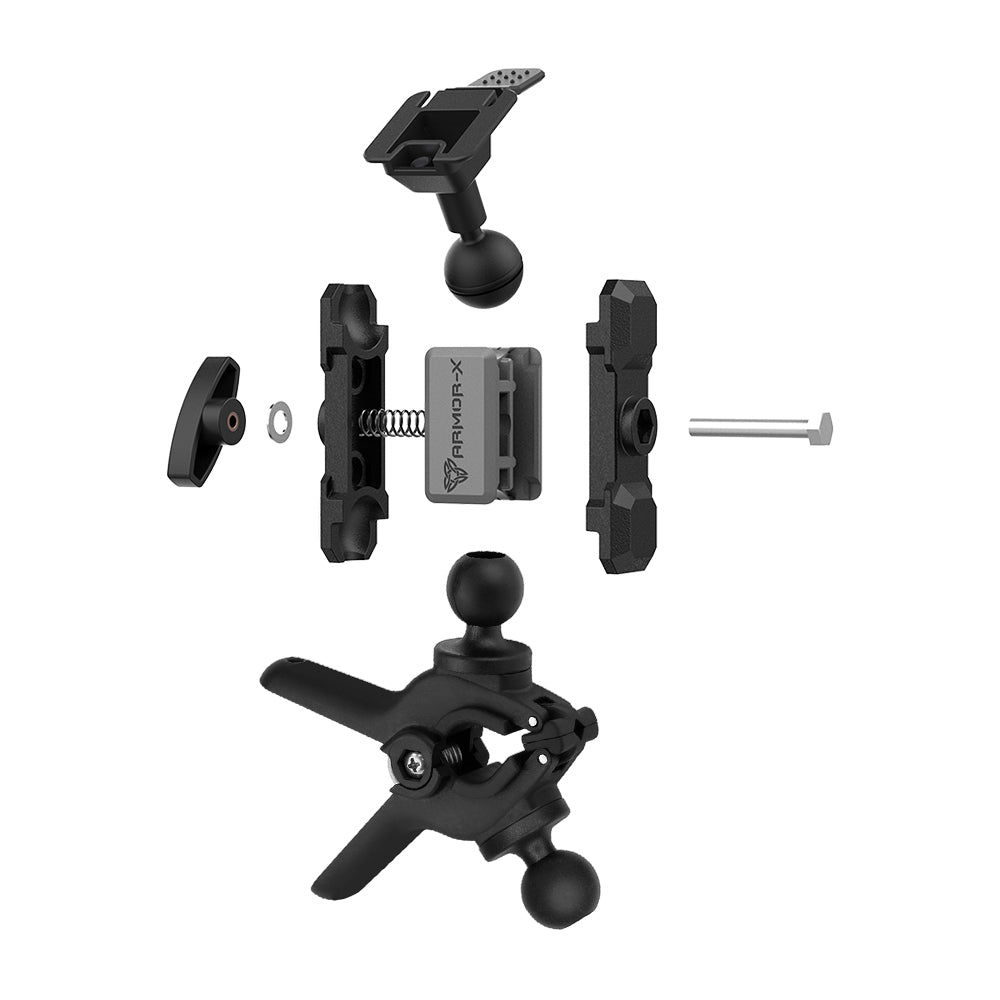 P49T | Dual Ball Tough Spring Clamp Mount | ONE-LOCK for Tablet