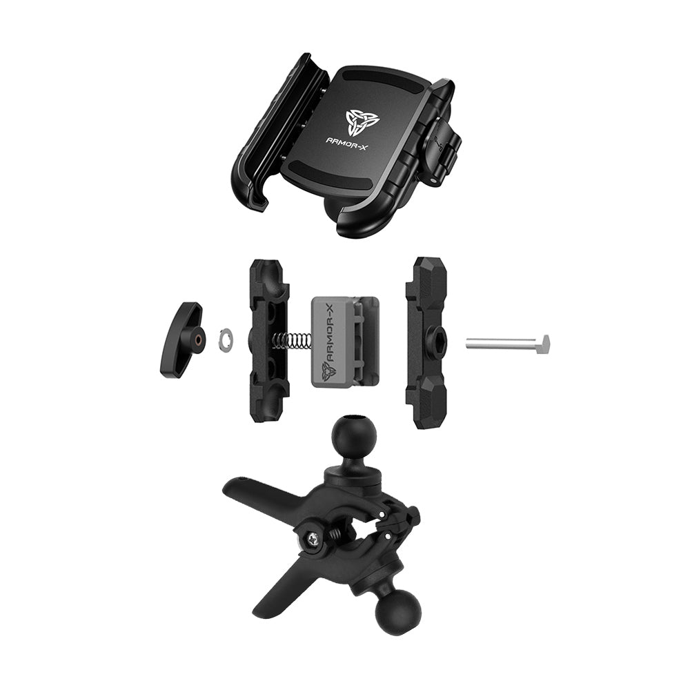 ARMOR-X Dual Ball Tough Spring Clamp Mount Universal Mount for phone.