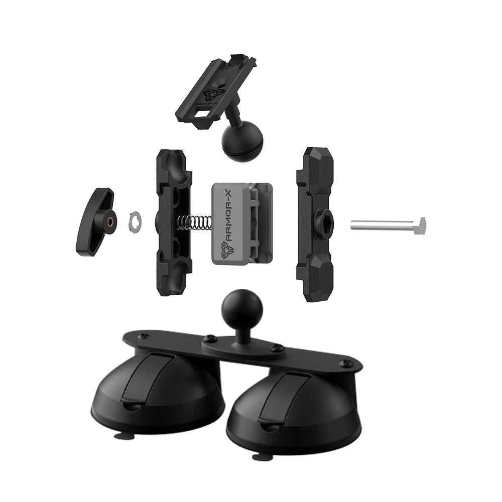 P52K | Glass Double Suction Cup Mount | ONE-LOCK for Phone – ARMOR-X