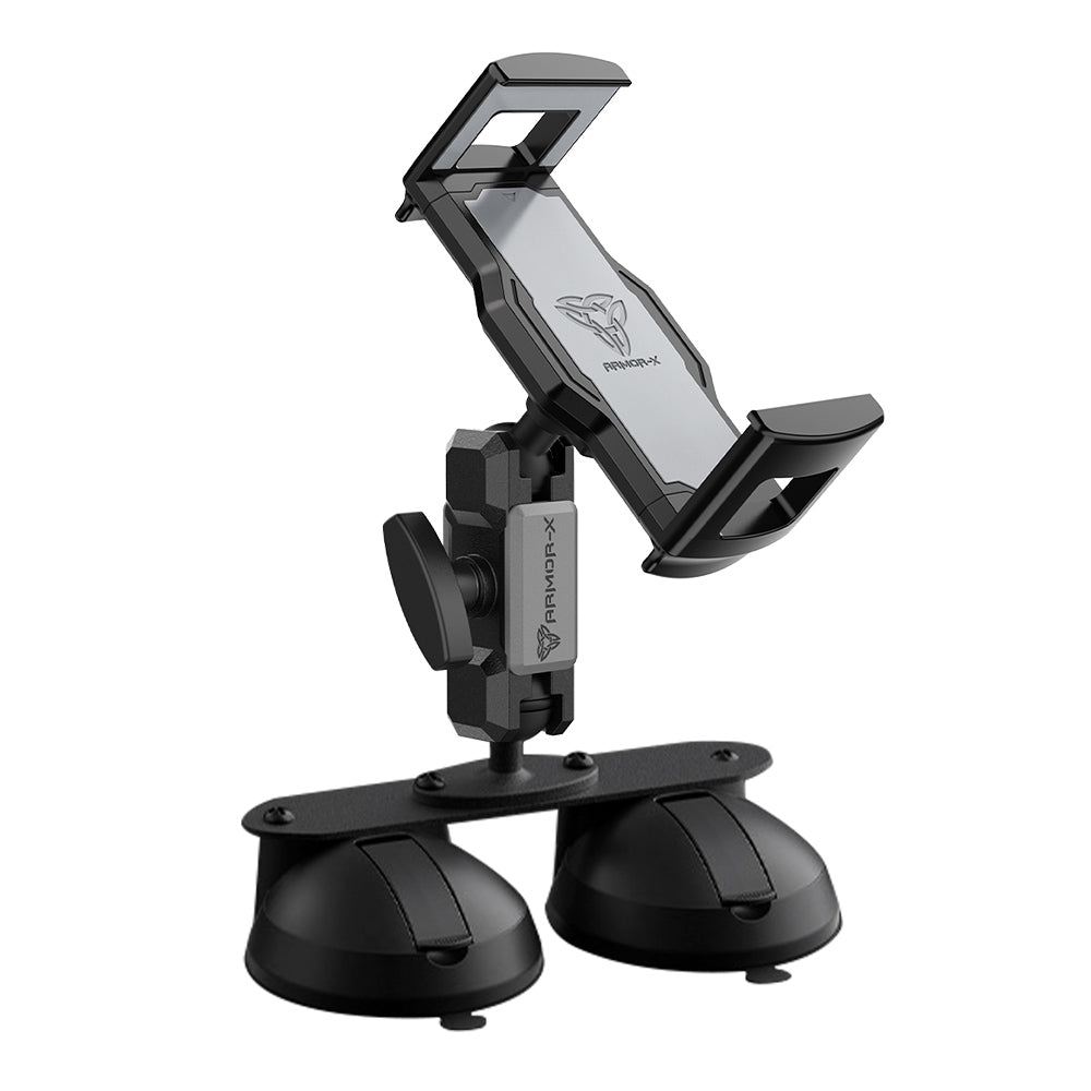 ARMOR-X ONE-LOCK Glass Double Suction Cup Universal Mount TYPE-K for tablet.
