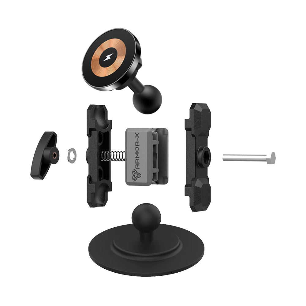 P13MS03 | 3M Adhesive Mount | MagSafe / Pixelsnap 15W Fast Charger | ONE-LOCK for iPhone & Smartphone