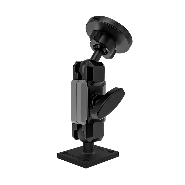 P16MS03 | Heavy-Duty AMPS Drill-down Mount | MagSafe / Pixelsnap 15W Fast Charger | ONE-LOCK for iPhone & Smartphone