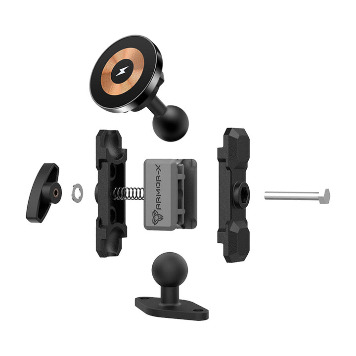 P1MS03 | Rhombus AMPS Mount | MagSafe / Pixelsnap 15W Fast Charger | ONE-LOCK for iPhone & Smartphone