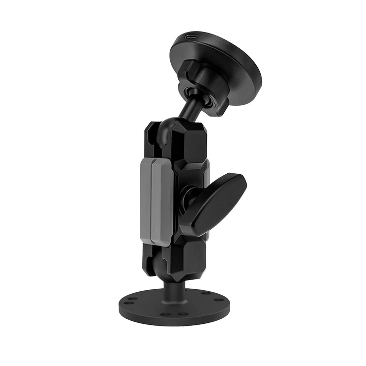 P22MS03 | Heavy-Duty 2.5" round plate AMPS Mount | MagSafe / Pixelsnap 15W Fast Charger | ONE-LOCK for iPhone & Smartphone