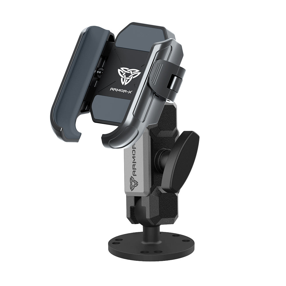 ARMOR-X 2.5" Round Plate AMPS Universal Mount for phone.
