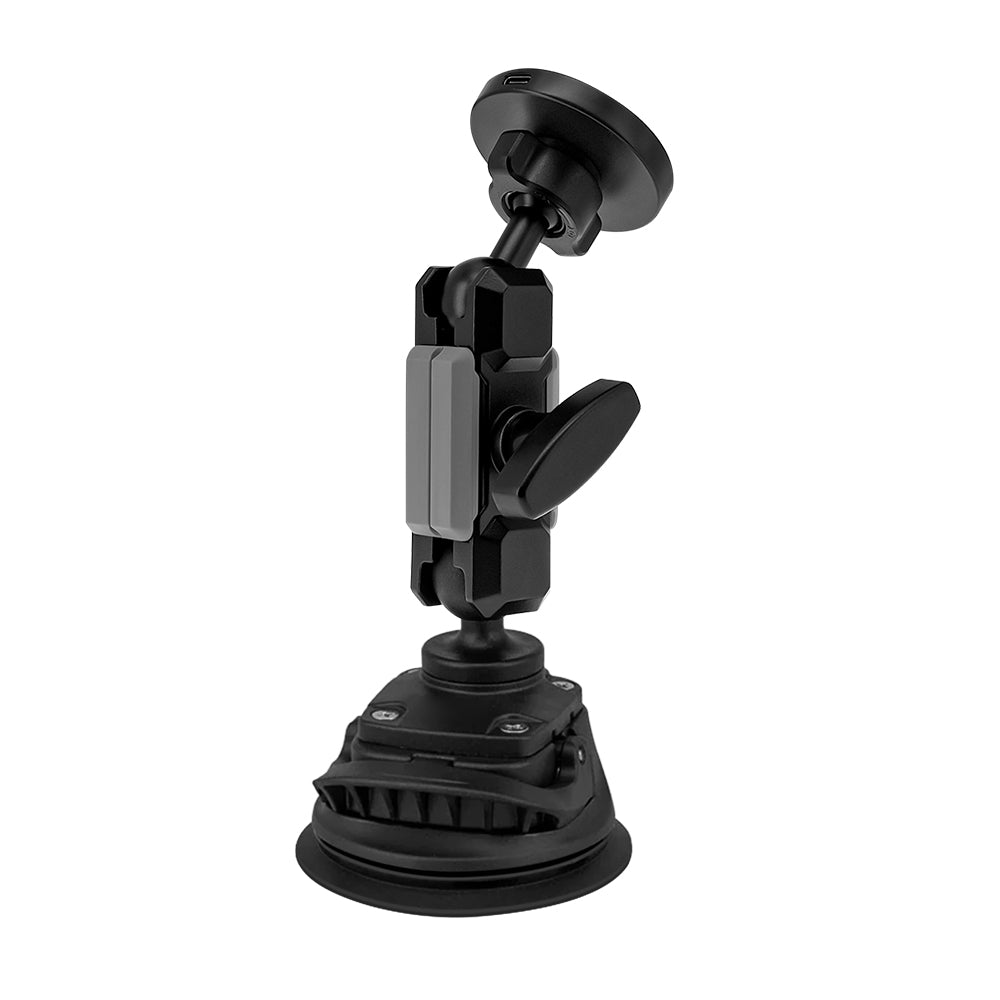 P23MS03 | Heavy-Duty Strong Suction Cup Car Mount | MagSafe 15W Fast Charger | ONE-LOCK for iPhone