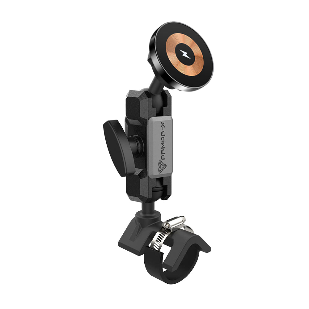 ARMOR-X Heavy-Duty Handle Bar Rail MagSafe 15W Fast Charger Mount for iPhone.