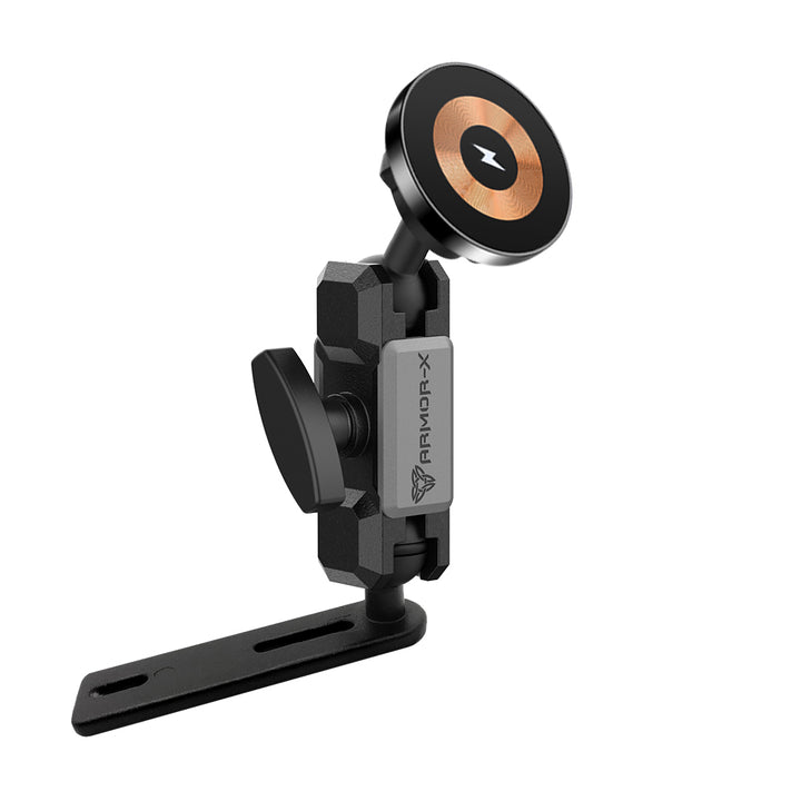 ARMOR-X Heavy-Duty Motorcycle brake/clutch Reservoir Cover MagSafe 15W Fast Charger Mount for iPhone.
