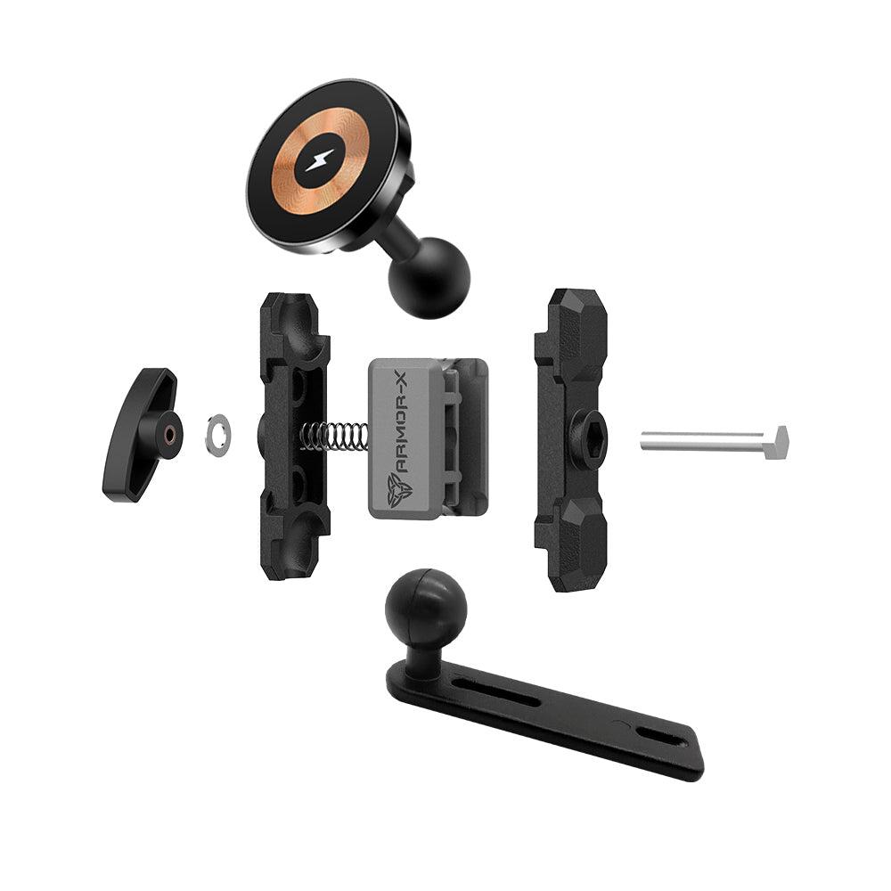 P29MS03 | Heavy-Duty Motorcycle brake/clutch Reservoir Cover PixelSnap 15W Fast Charger Mount | ONE-LOCK for Google Pixel Smartphone