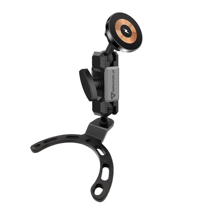ARMOR-X Heavy-Duty Motorcycle Fuel / Oil Tank MagSafe 15W Fast Charger Mount (SMALL) for iPhone.