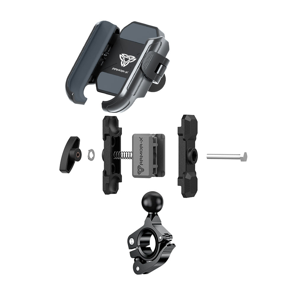 P35UP | Motorcycle Tool Free Installation Handlebar Mount Universal Mount | ⌀22-32mm | Design for Phone