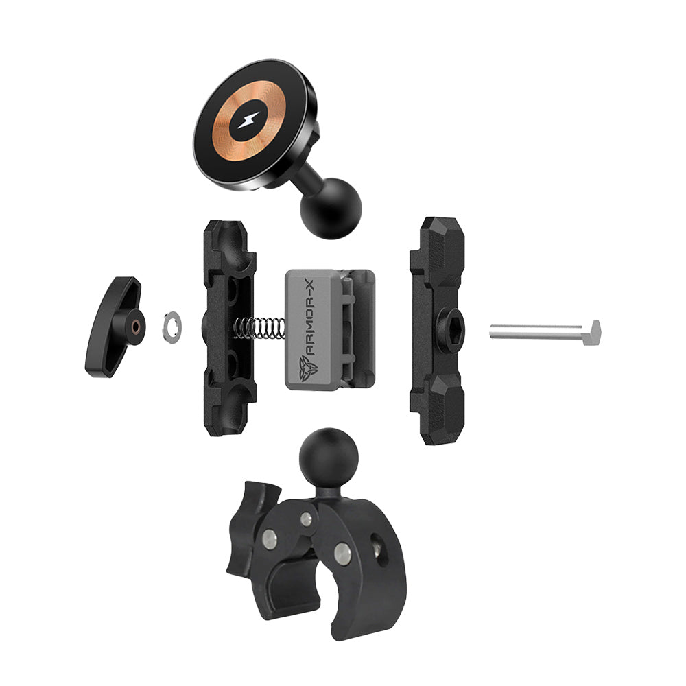 P40MS03 | Quick Release Handle Bar Mount | MagSafe / Pixelsnap 15W Fast Charger | ONE-LOCK for iPhone & Smartphone