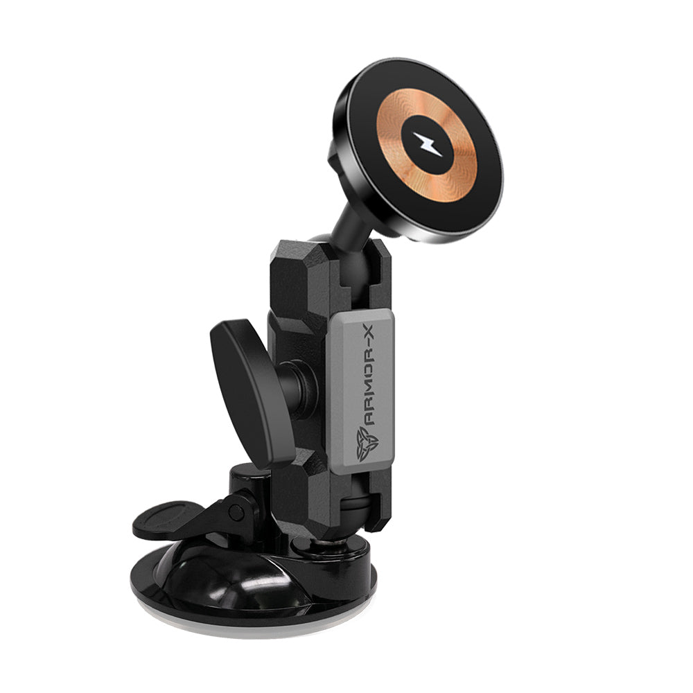 ARMOR-X Vacuum Suction Cup MagSafe 15W Fast Charger Mount for iPhone.