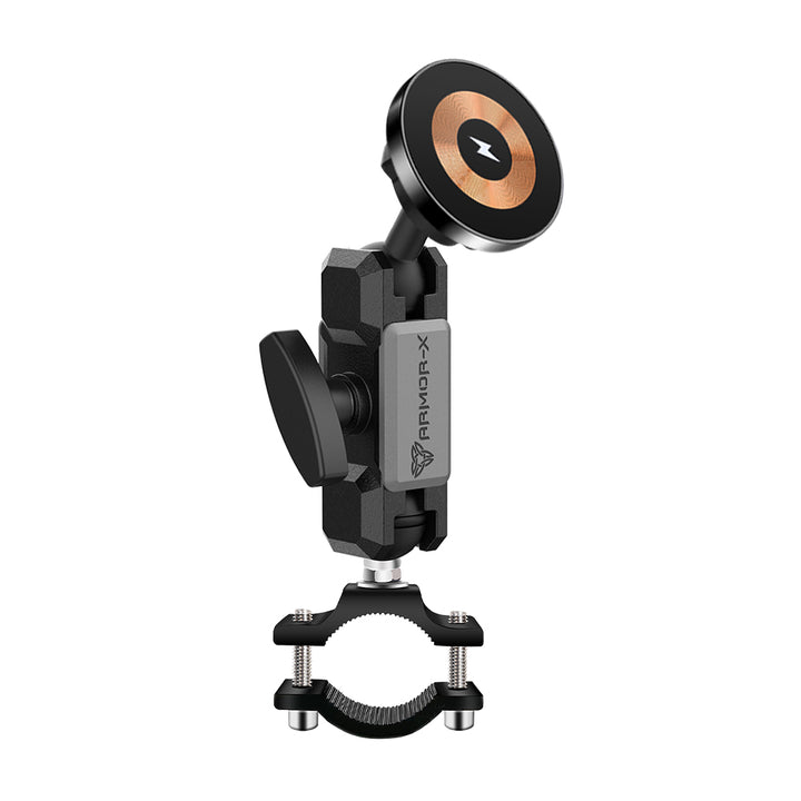 ARMOR-X Handlebar Rail MagSafe 15W Fast Charger Mount for iPhone.