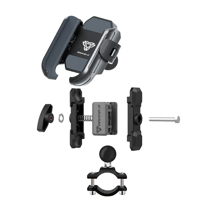 P44UP | Handlebar Rail Universal Mount | ⌀20-38mm | Design for Phone