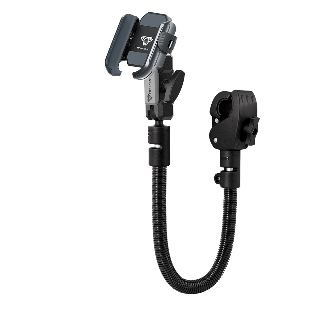 ARMOR-X adjustable gooseneck tough clamp mount for phone.