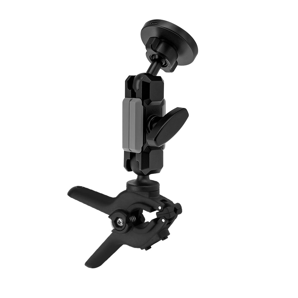 P48MS03 | Tough Spring Clamp Mount | MagSafe / Pixelsnap 15W Fast Charger | ONE-LOCK for iPhone & Smartphone