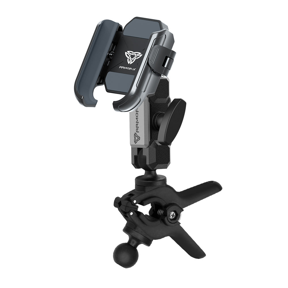 ARMOR-X Dual Ball Tough Spring Clamp Mount Universal Mount for phone.