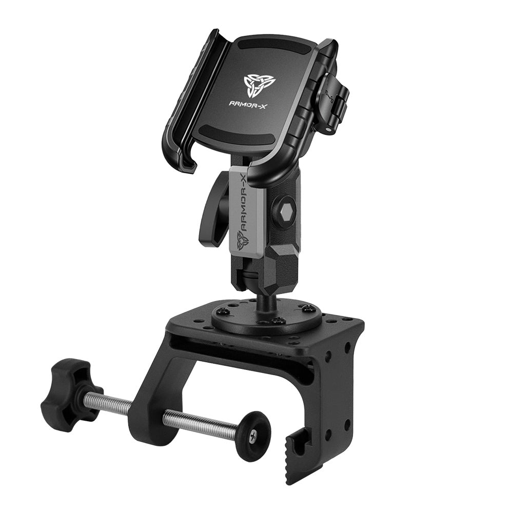 ARMOR-X Heavy-Duty G-Clamp Universal Mount for phone.