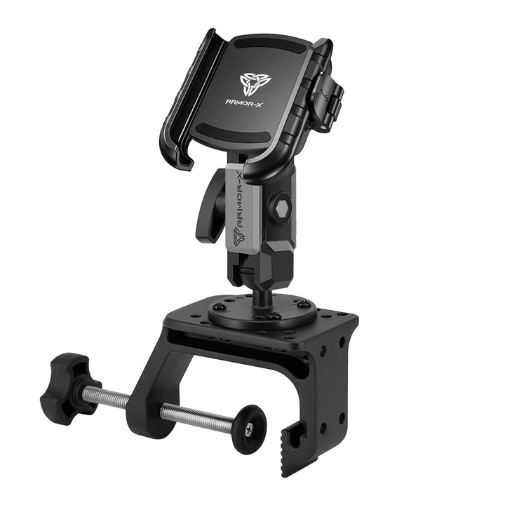 ARMOR-X Heavy-Duty G-Clamp Universal Mount for phone.