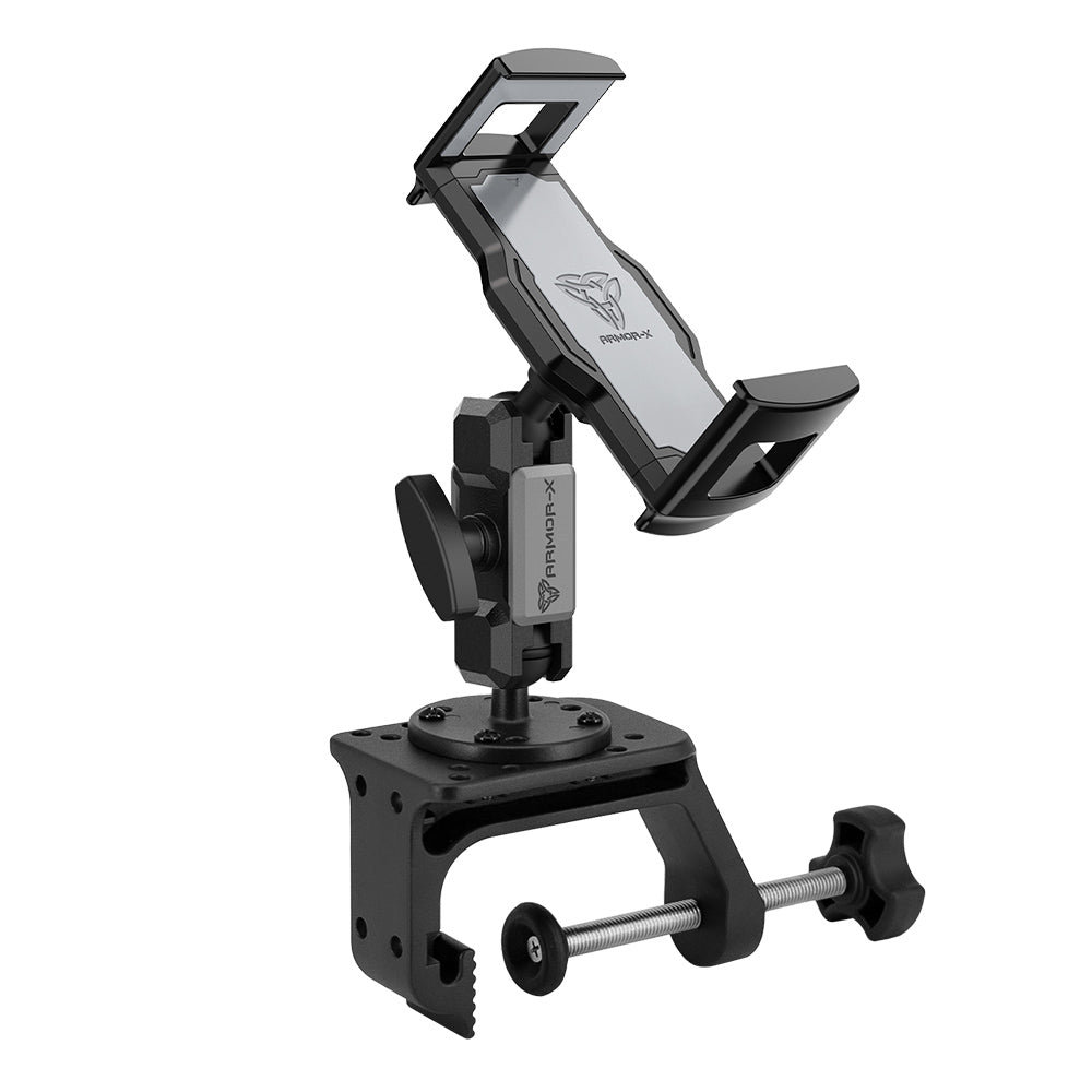 ARMOR-X Heavy-Duty G-Clamp Universal Mount for tablet.