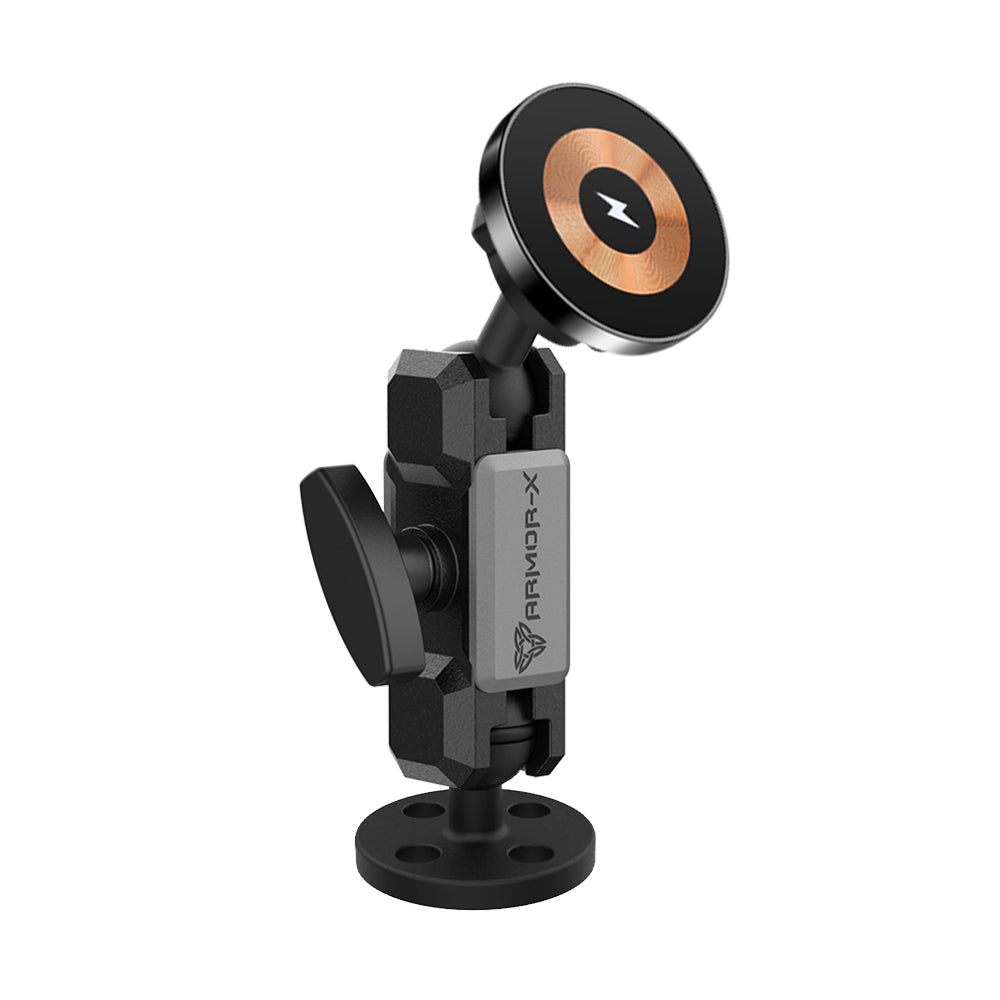 ARMOR-X Round Drill-Down MagSafe 15W Fast Charger Mount for iPhone.